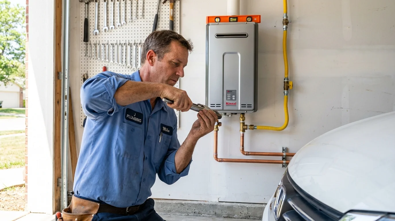 Tankless water heater installation by a Johns Plumbing LLC plumber in Mingo Junction